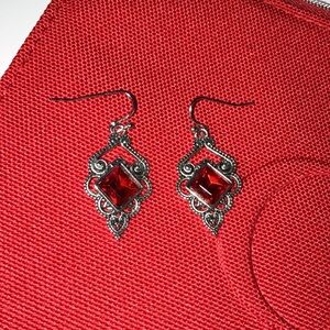 Stainless gemstone Teardrop Earrings